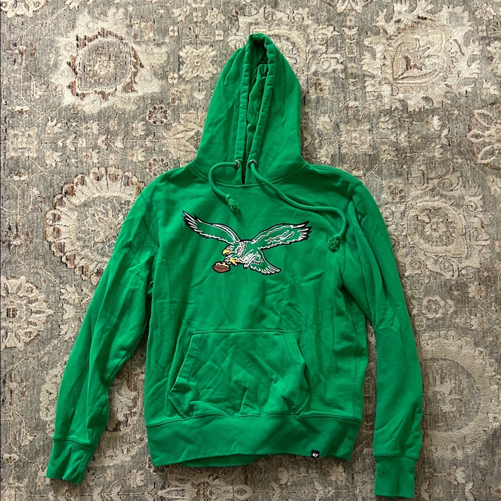Green Hoodie with Eagle Graphic